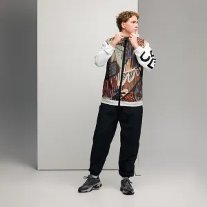 OrganicLi Leaf-Printed Men’s Windbreaker Jacket