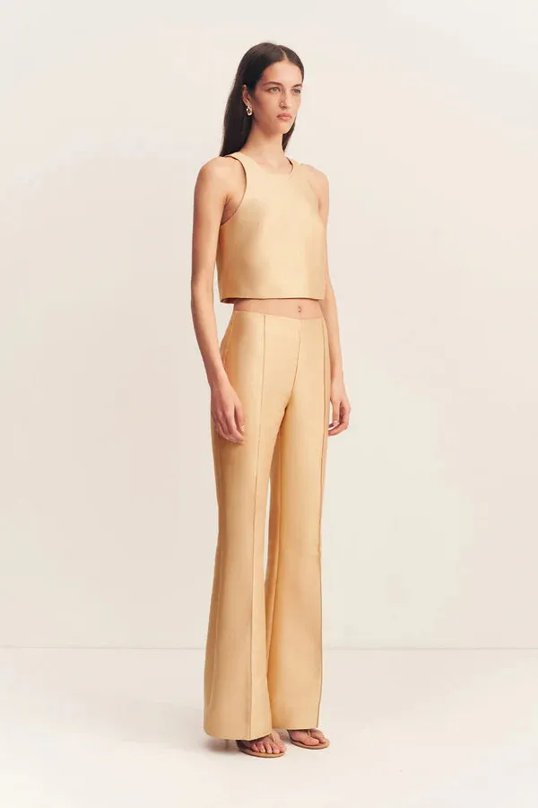 Otis Pintuck Flared Pant - Caramel