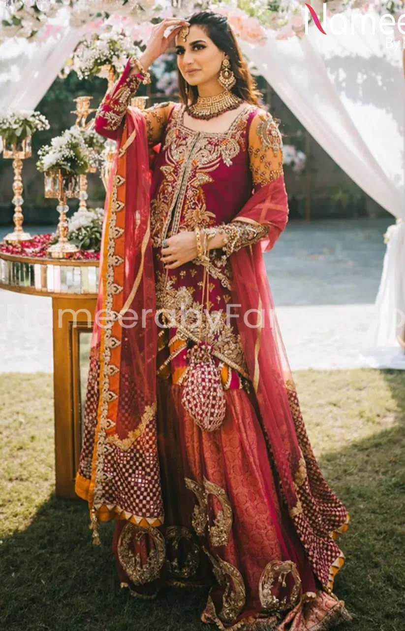 Pakistani Jamawar Lehnga with Short Shirt #BR07