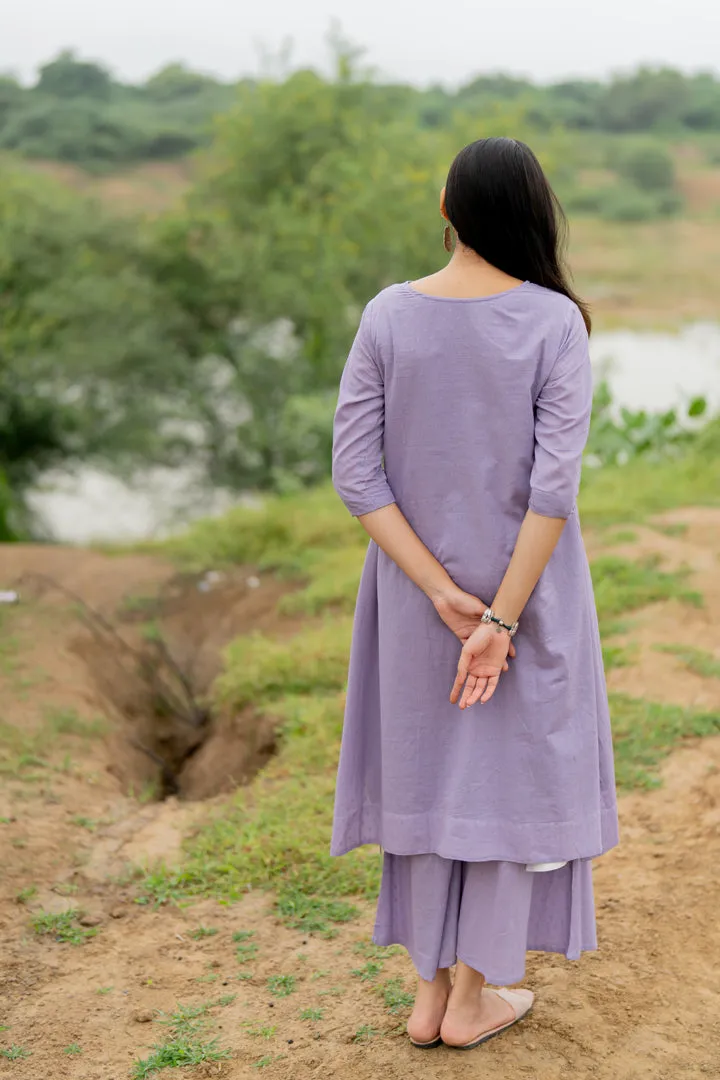 Pale Purple Kurta Set with Dupatta
