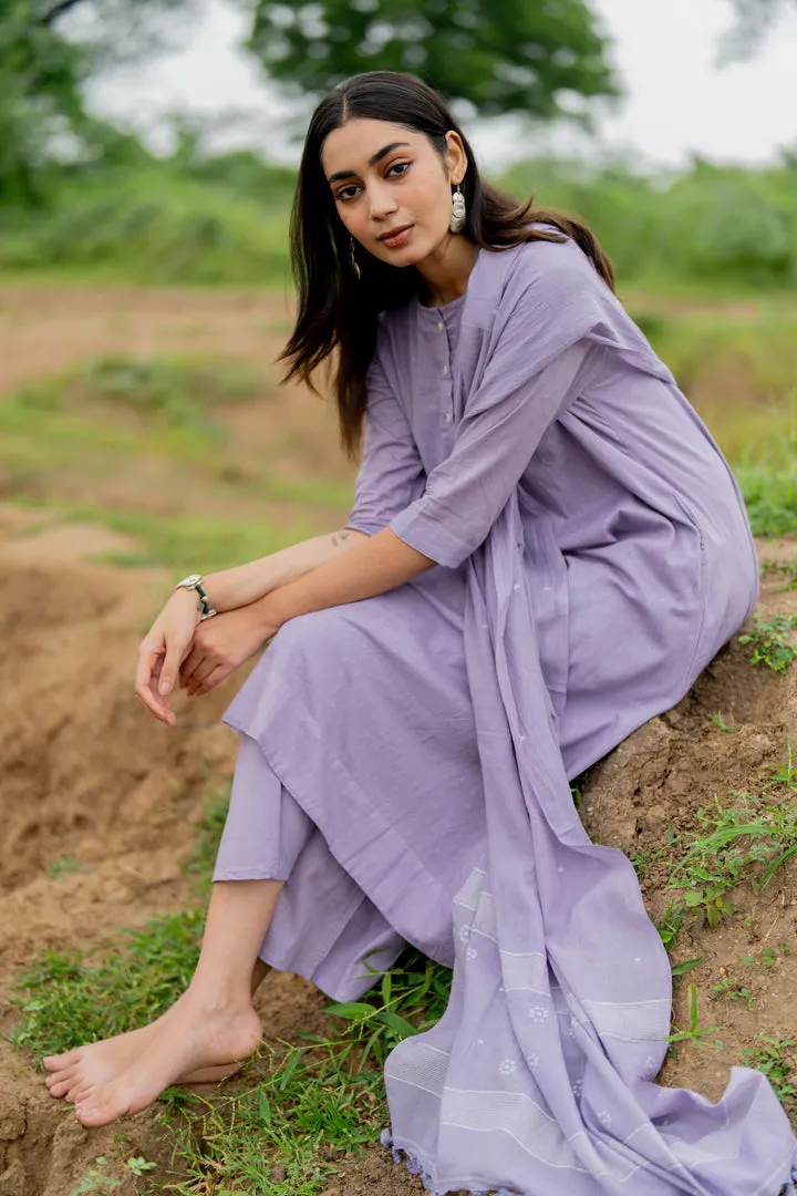 Pale Purple Kurta Set with Dupatta
