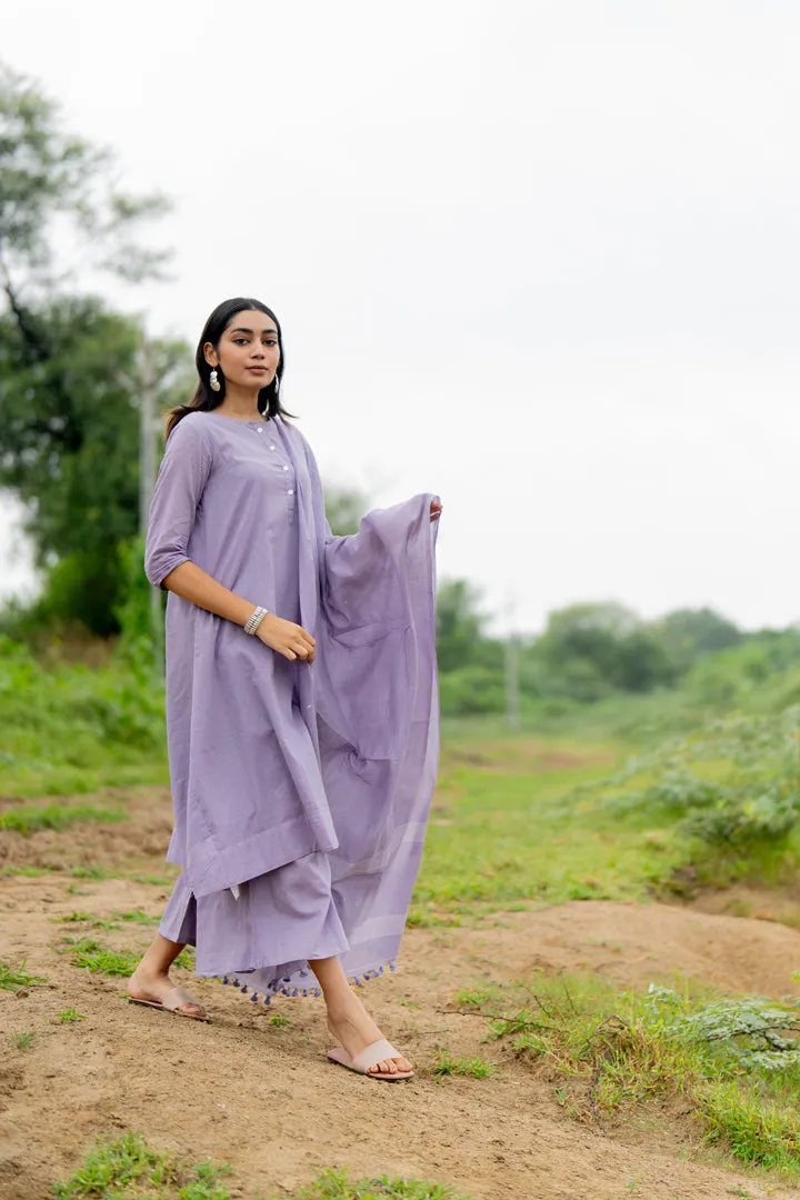 Pale Purple Kurta Set with Dupatta