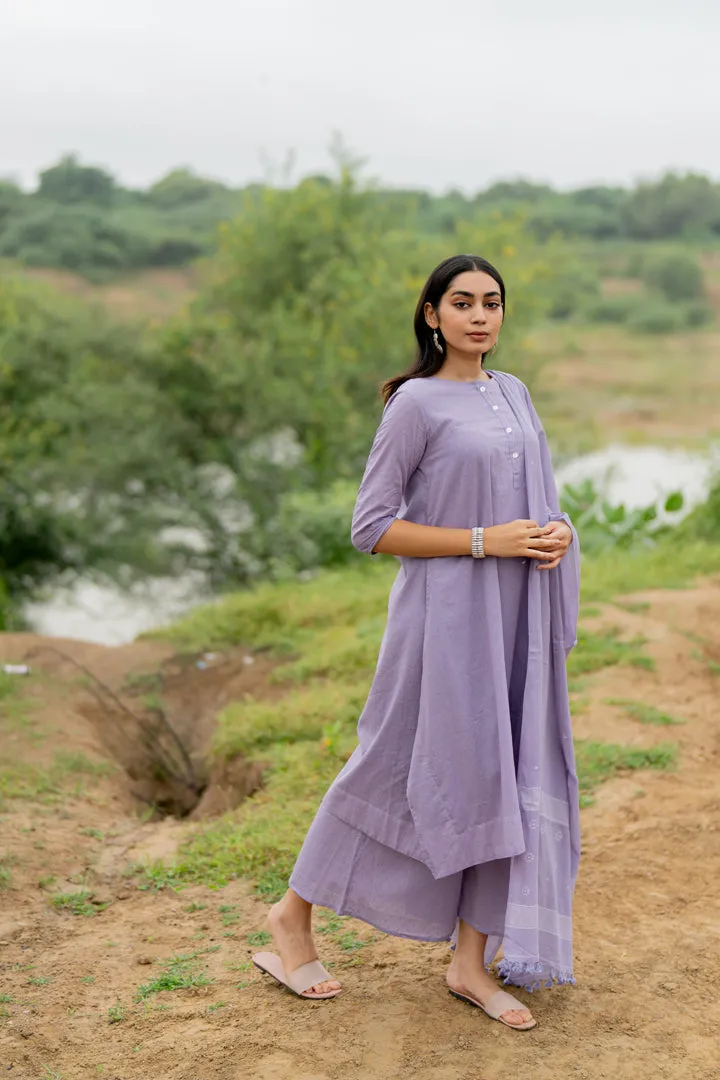 Pale Purple Kurta Set with Dupatta