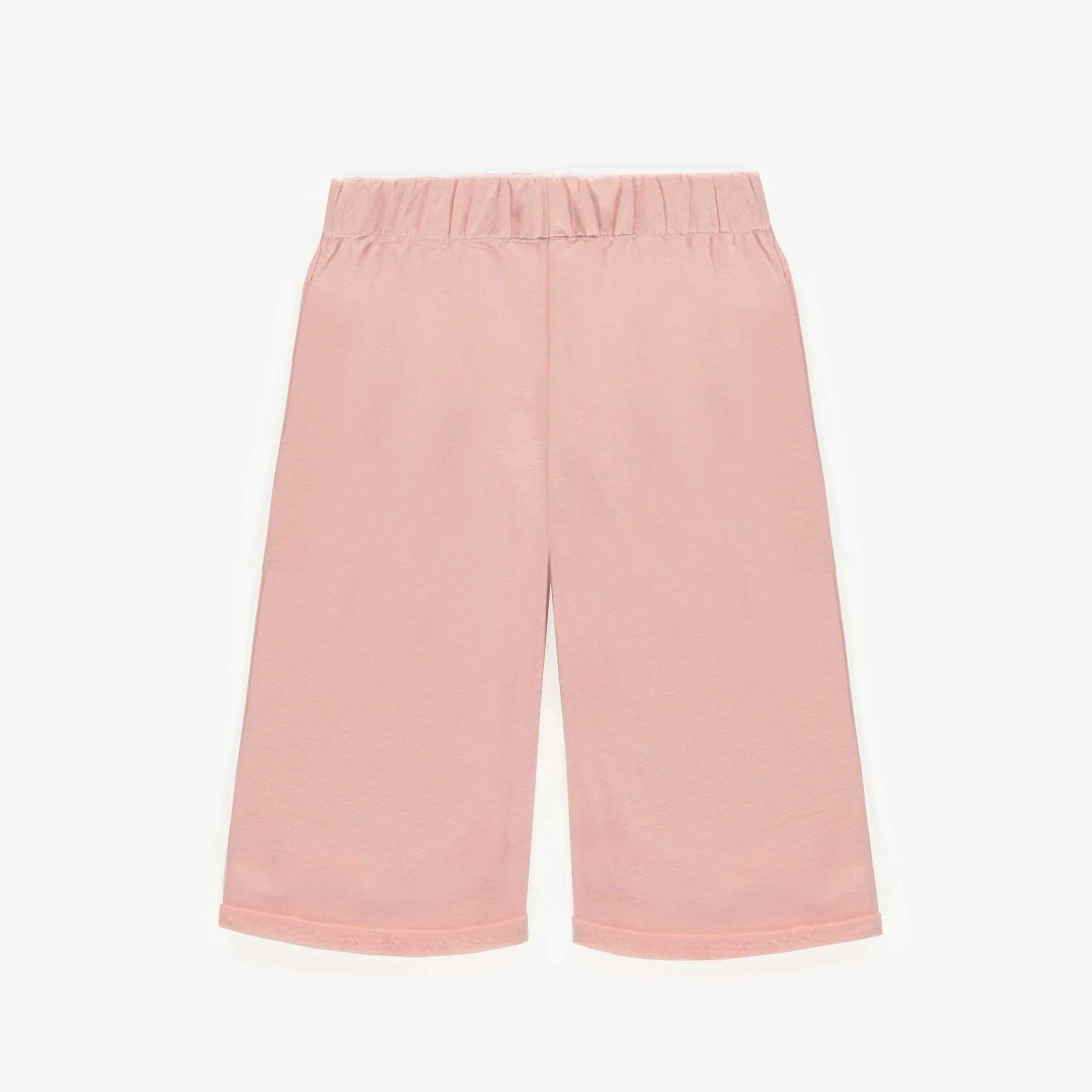 Pantalon rose coupe large en coton français, bébé || Wide fit pink pants in french terry, baby
