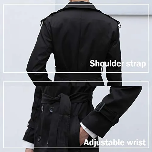 Pantete Man’s Double Breasted Trench Coat Oversized Casual windbreaker Lapel Long Jacket Plush Overcoat.