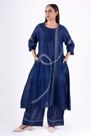Pantone Blue Flared Kurta Set