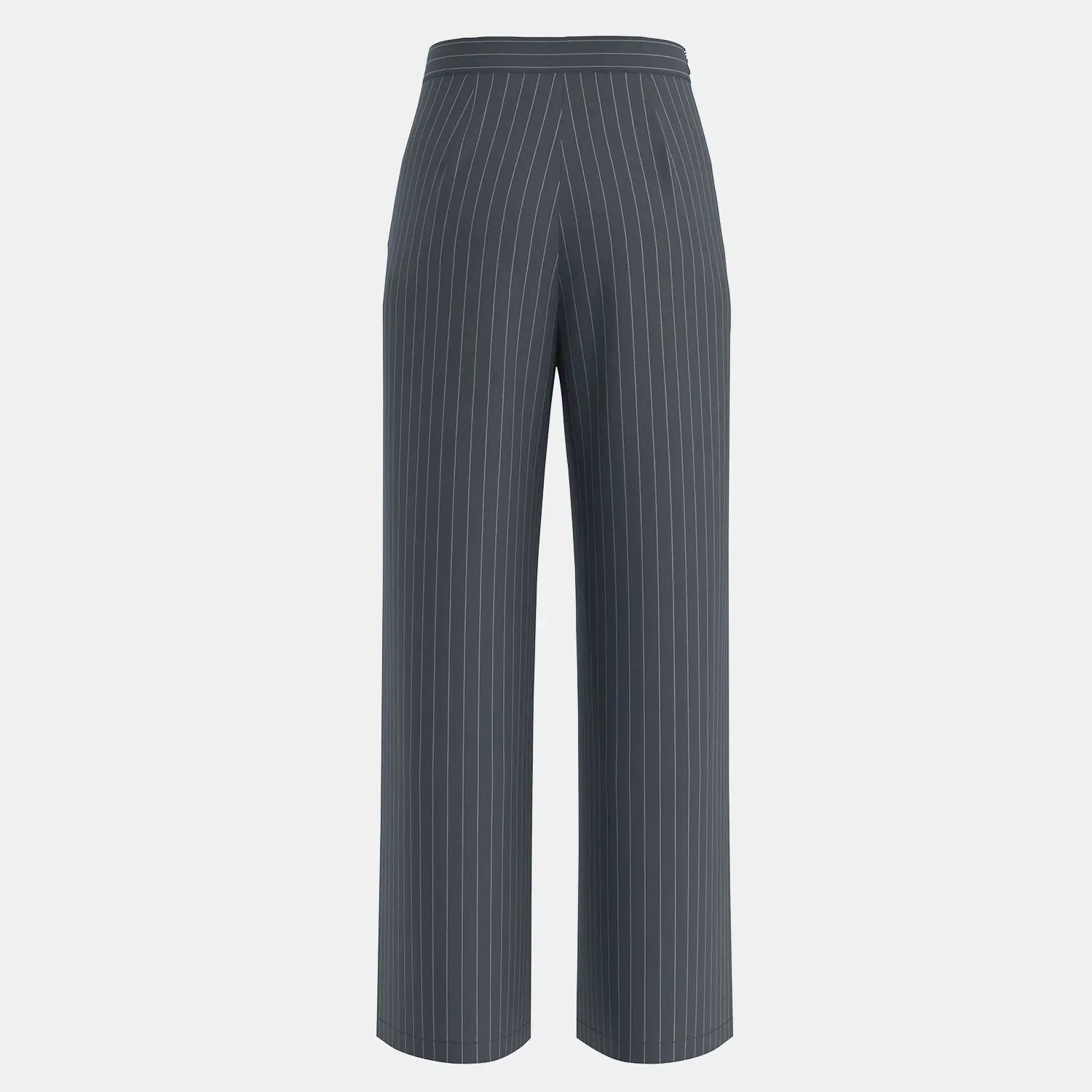 Pants Retro French Striped Waist Straight Casual