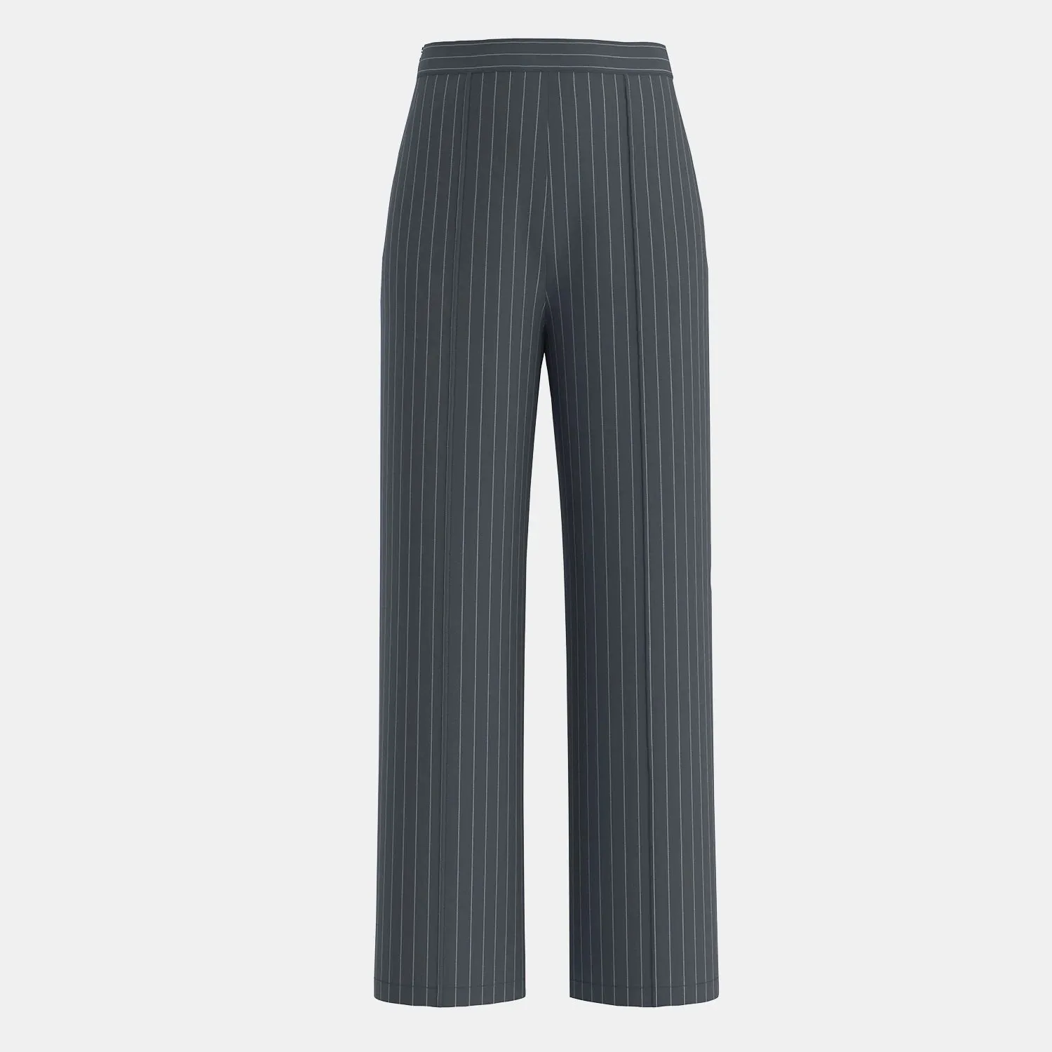 Pants Retro French Striped Waist Straight Casual