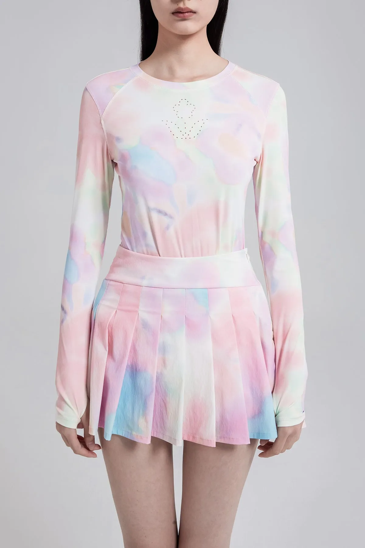 Pastel Sports Pleated Skirt