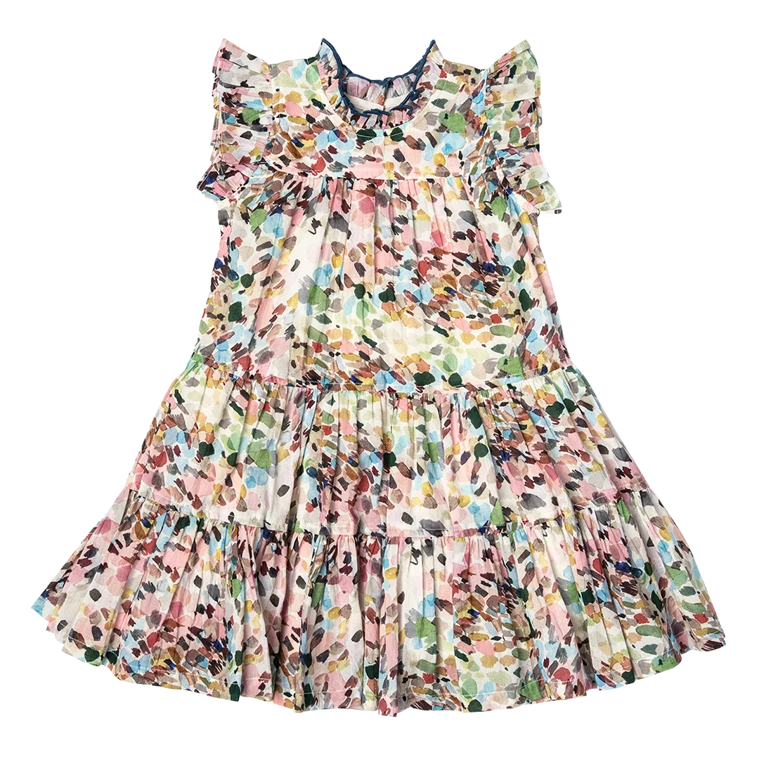 Pink Chicken Girls Kalani Dress - Watercolor Brush