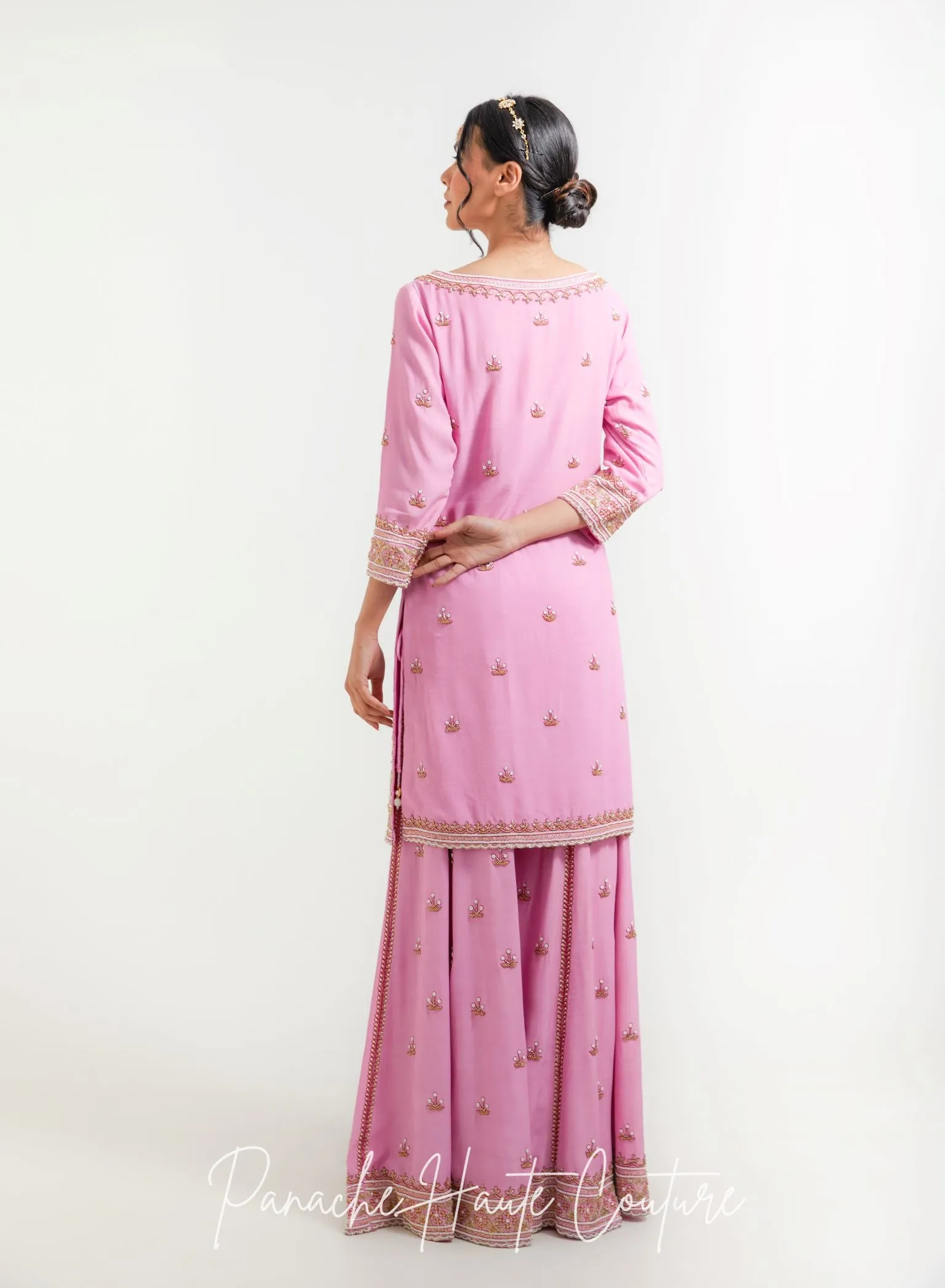 Pink Lavender Color Sharara Set Farisha