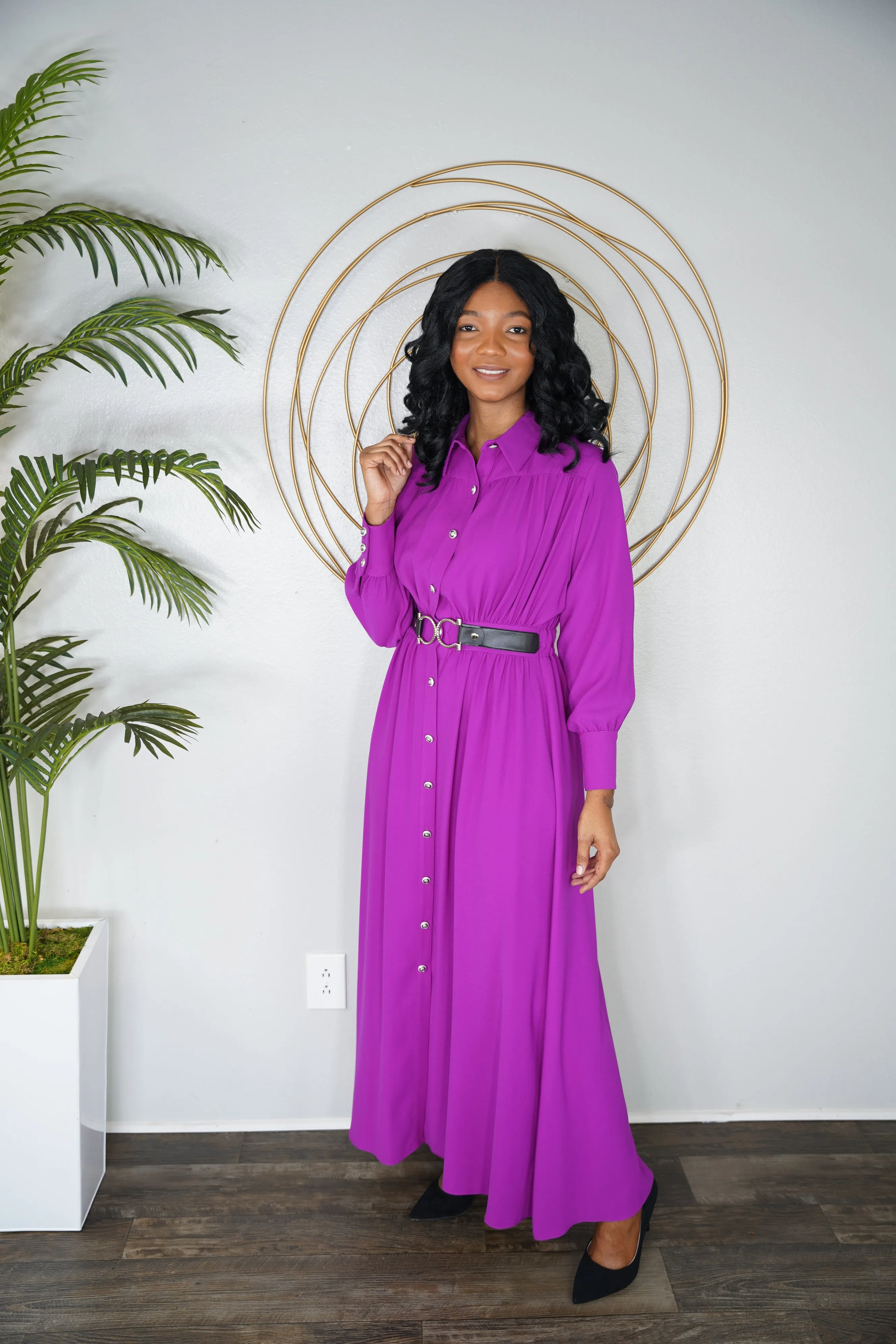 Pink maxi Modest dress