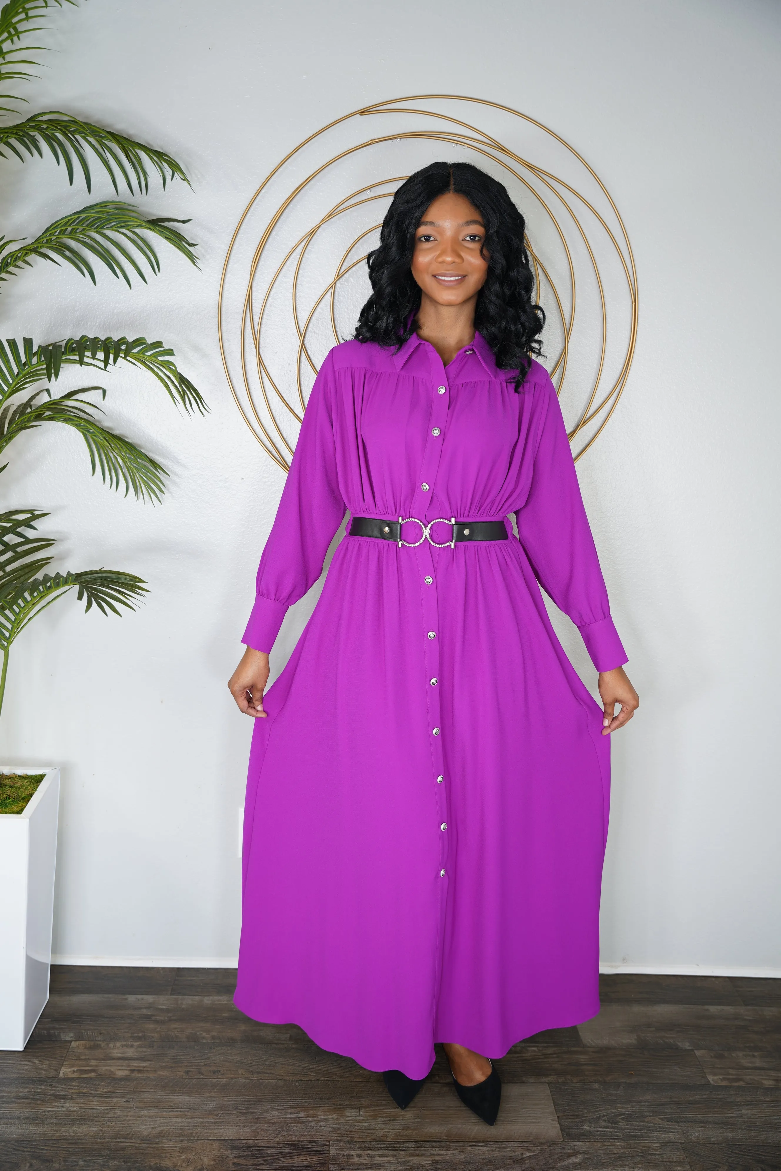 Pink maxi Modest dress