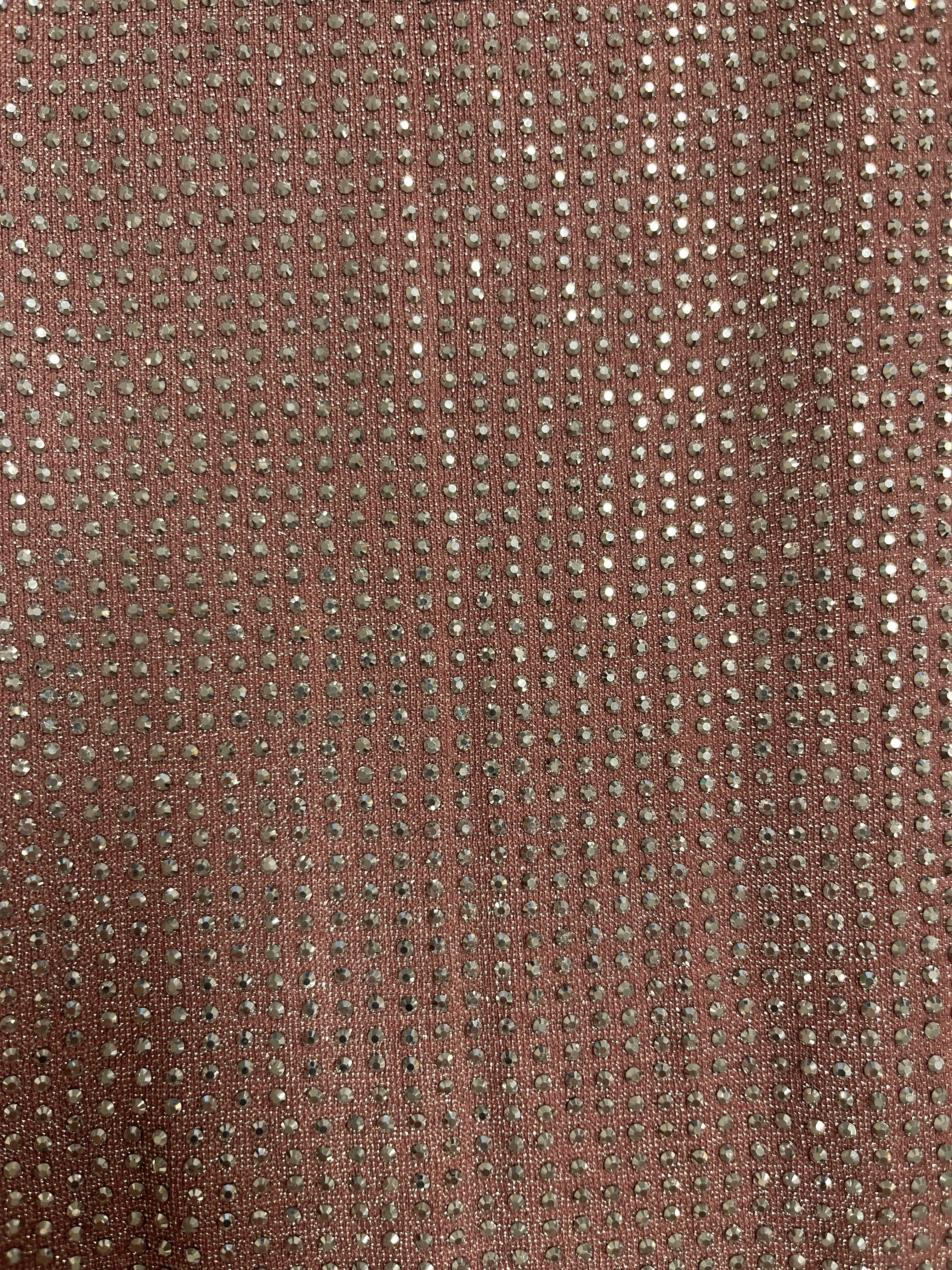 Pink with Silver Rhinestone Flared Pants