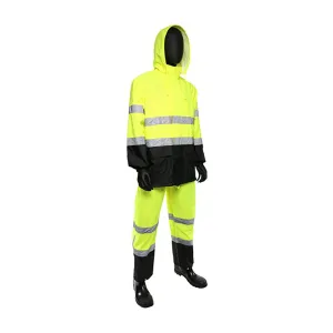 PIP Viz Two-Piece Rain Suit with Black Bottom 4530
