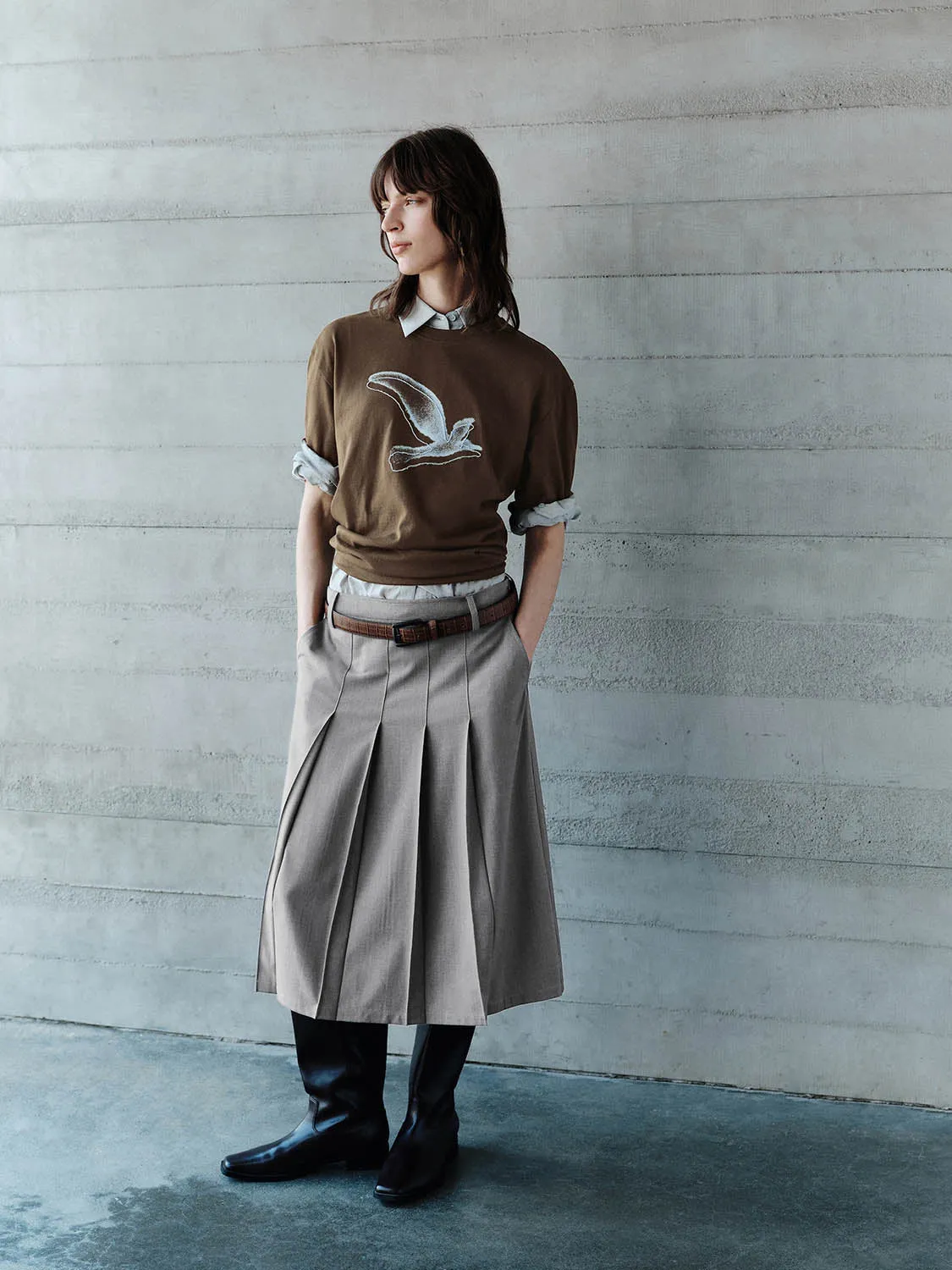 Pleated A-Line Skirts