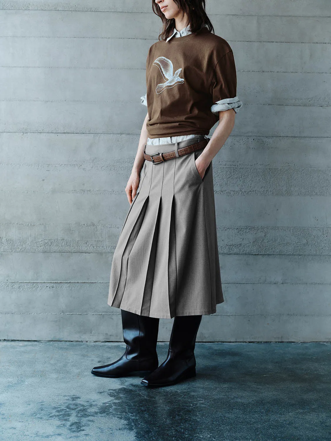 Pleated A-Line Skirts
