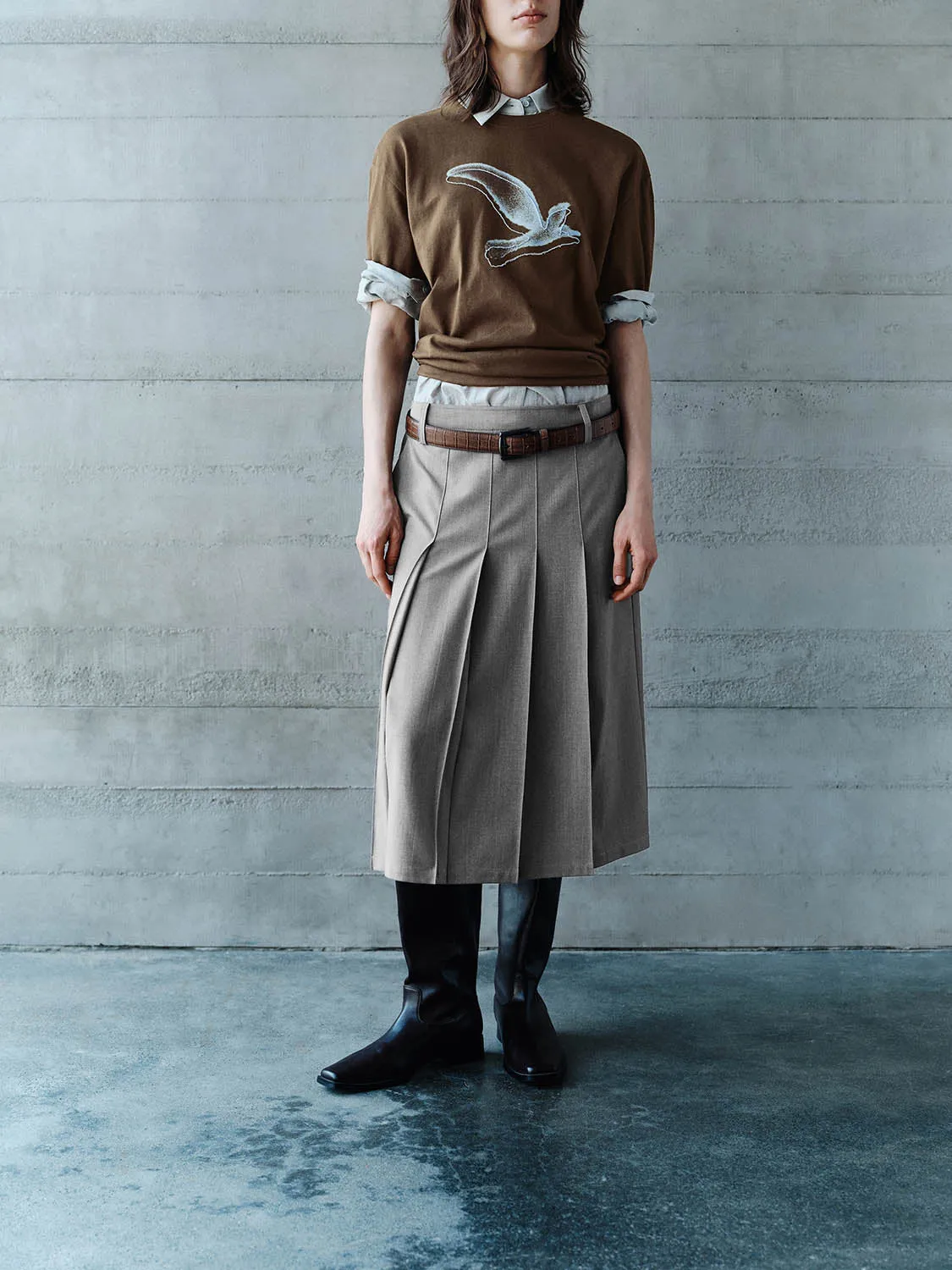 Pleated A-Line Skirts