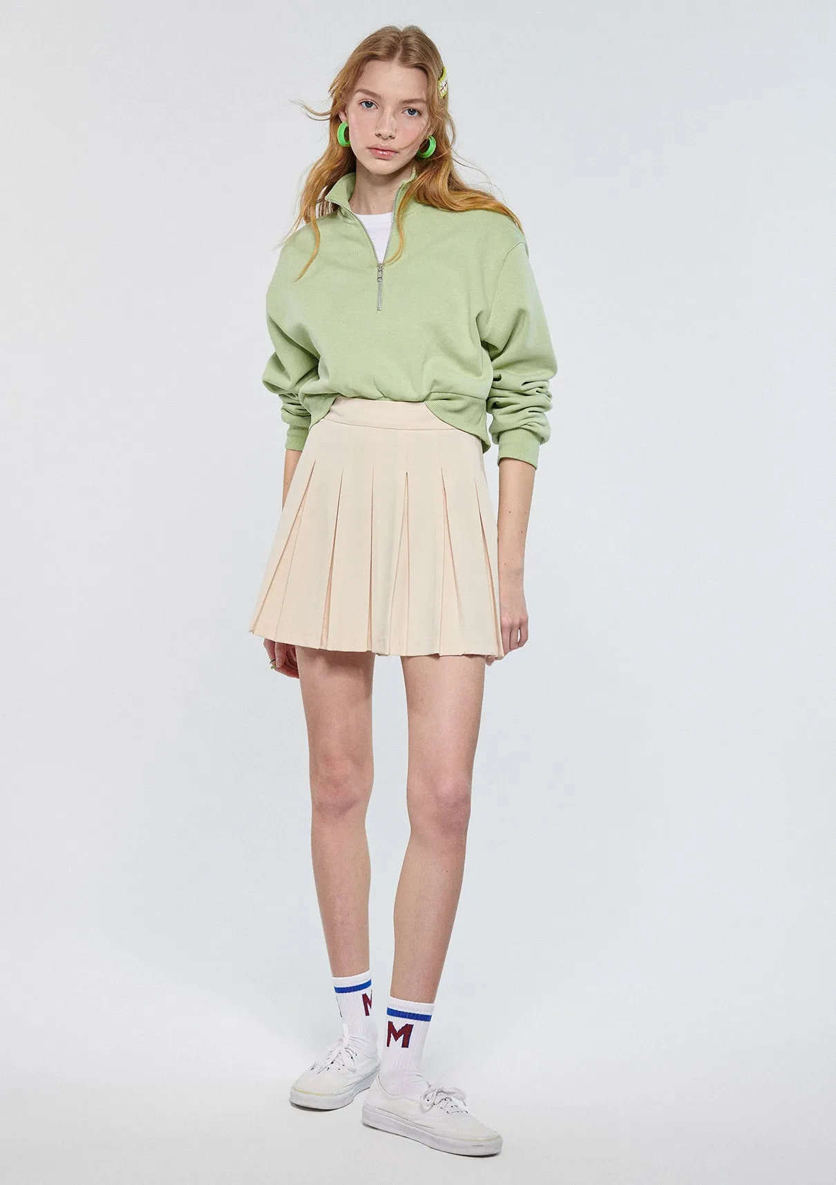 Pleated Beige Skirt