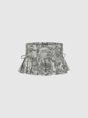 Pleated Denim Skirts