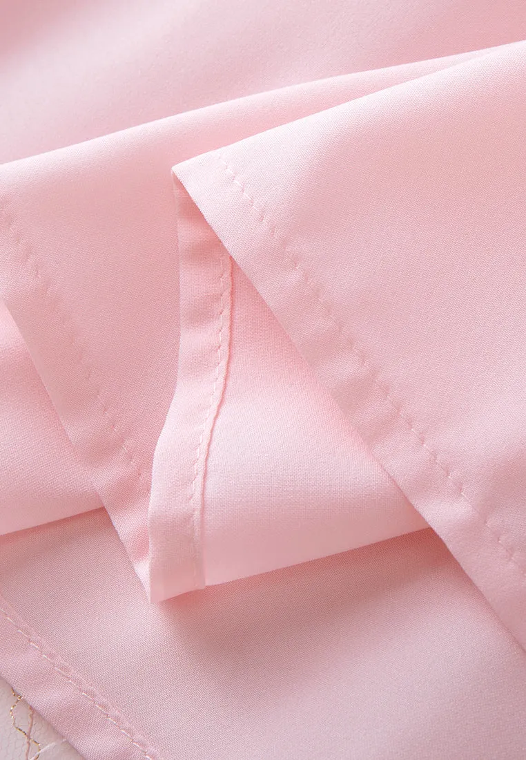 Pleated Lurex-detail Mesh Maxi-length Skirt