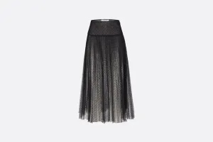 Pleated skirt • Black Point d'Esprit Tulle