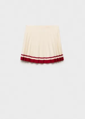 Pleated skirt with contrasting finish