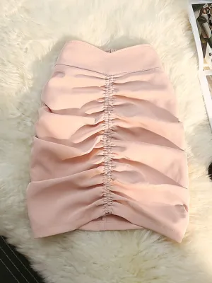 Pleated Skirts Women Casual Fashion Zipper Clothing Skirt