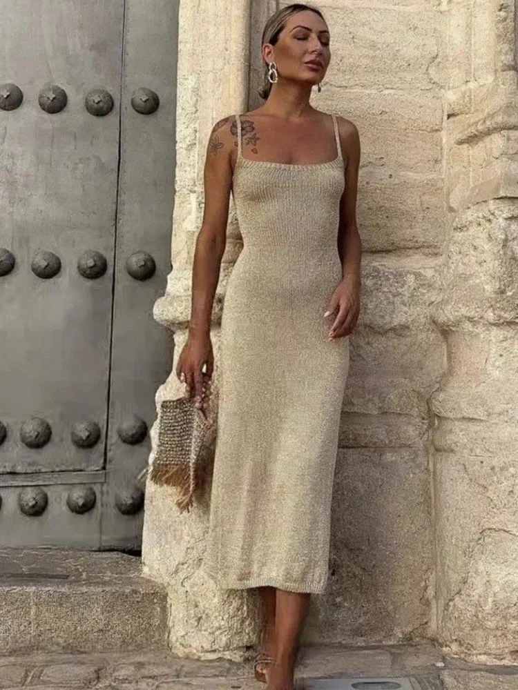 Plus Size Backless Long Dress with High Split for Women Ankle Length Sleeveless Dress Skinny Side Split Party Prom Dresses