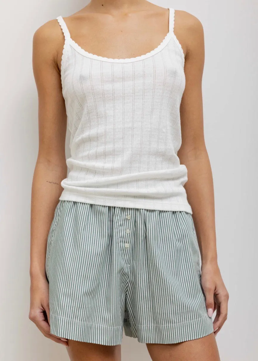 Pointelle Classic Tank Top in (White)