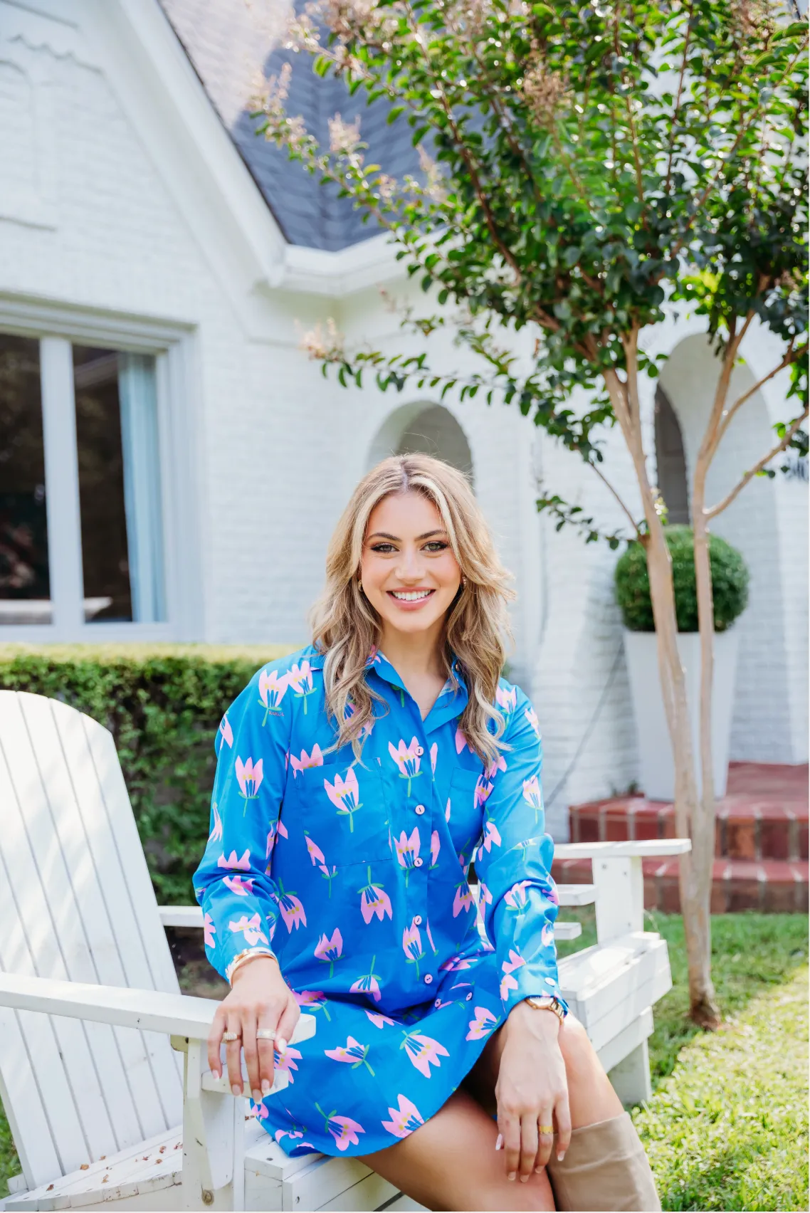 Poppy Pocket Shirt Dress - Blue