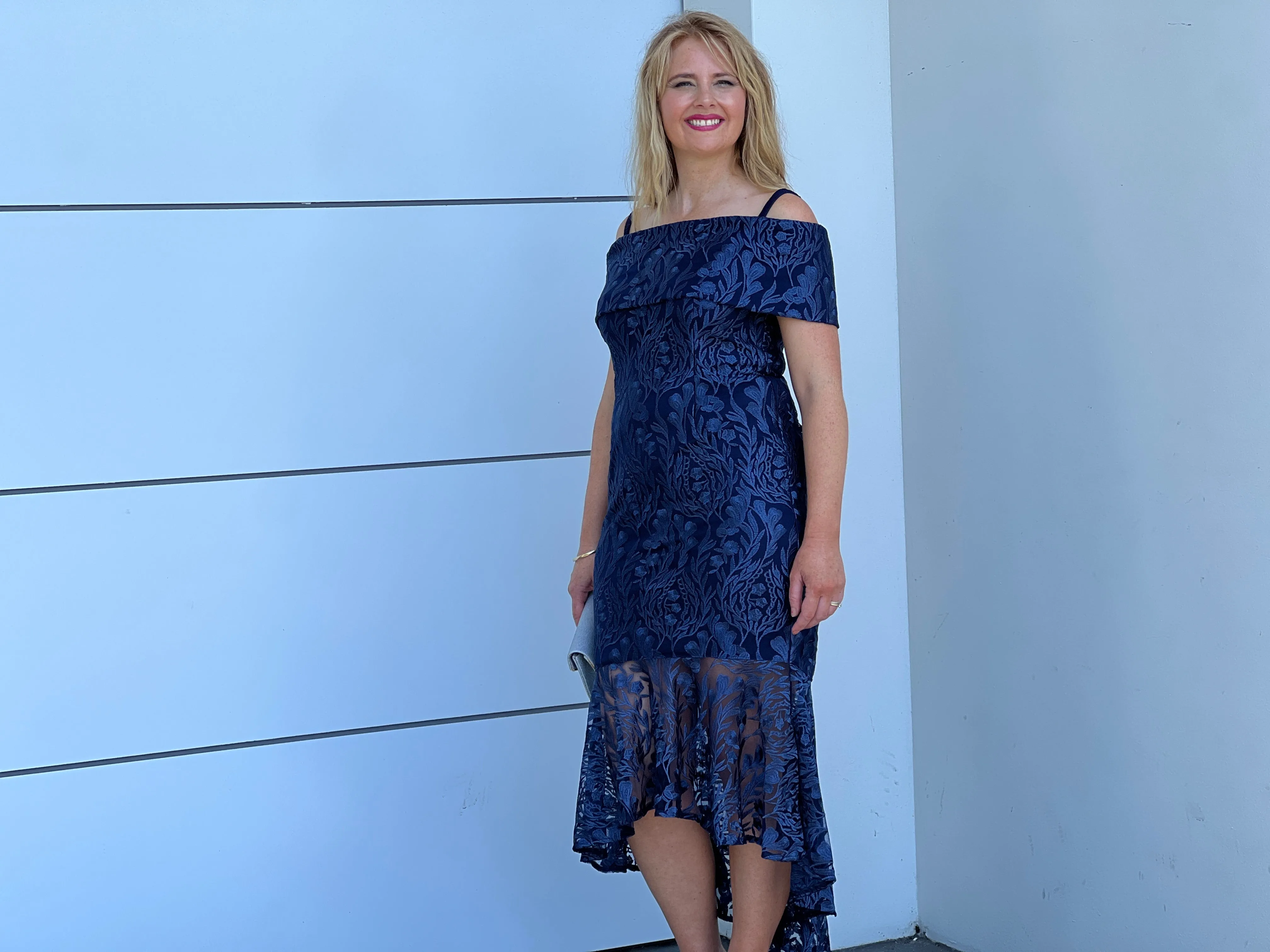 Prague Navy Embroidered Gown