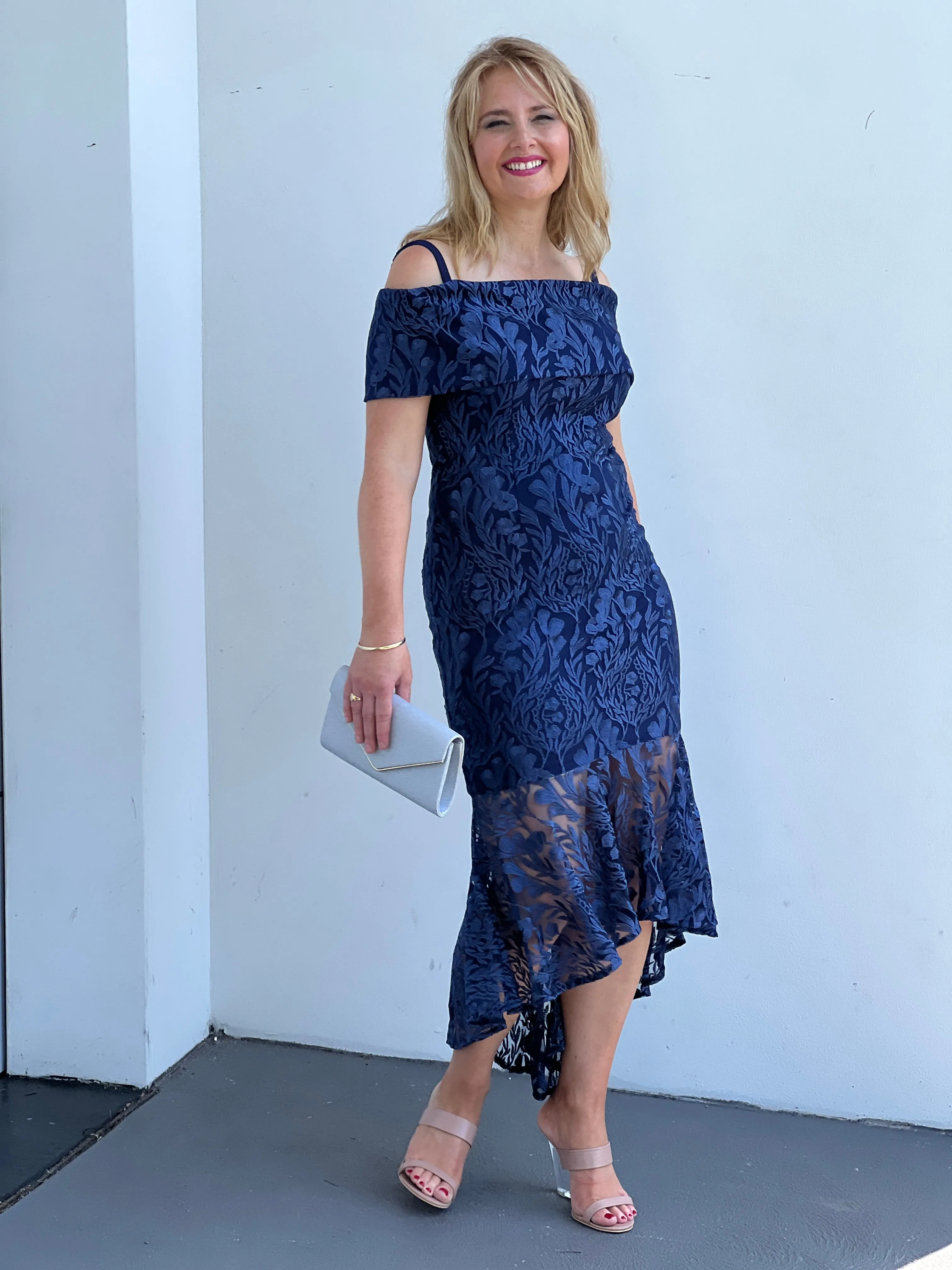 Prague Navy Embroidered Gown