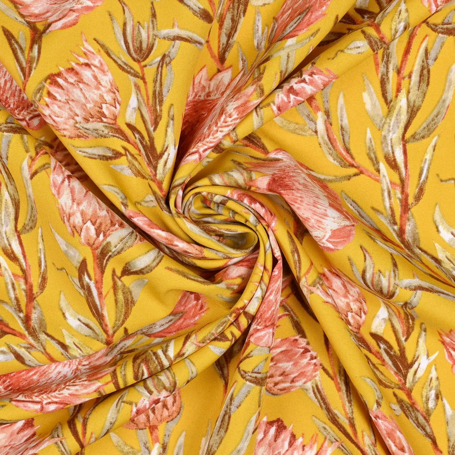 Printed Mini Matt Protea Classic Mustard