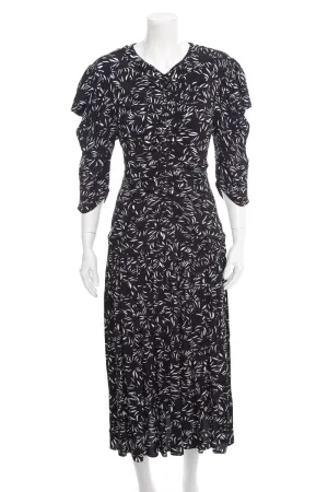Proenza Schouler Black and White Printed Long Sleeve Maxi Dress SZ 8