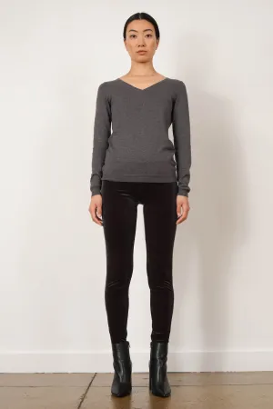 PULL ON SKINNY Velvet Charcoal