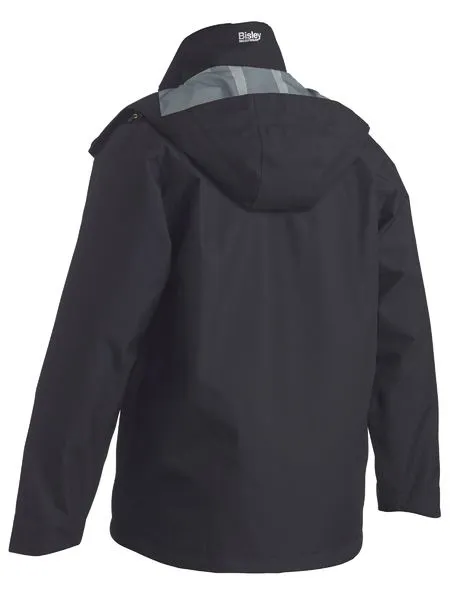 RAIN JACKET LIGHTWEIGHT RIPSTOP W/HOOD L/SLEEVE 166GSM BLACK UKJ6926