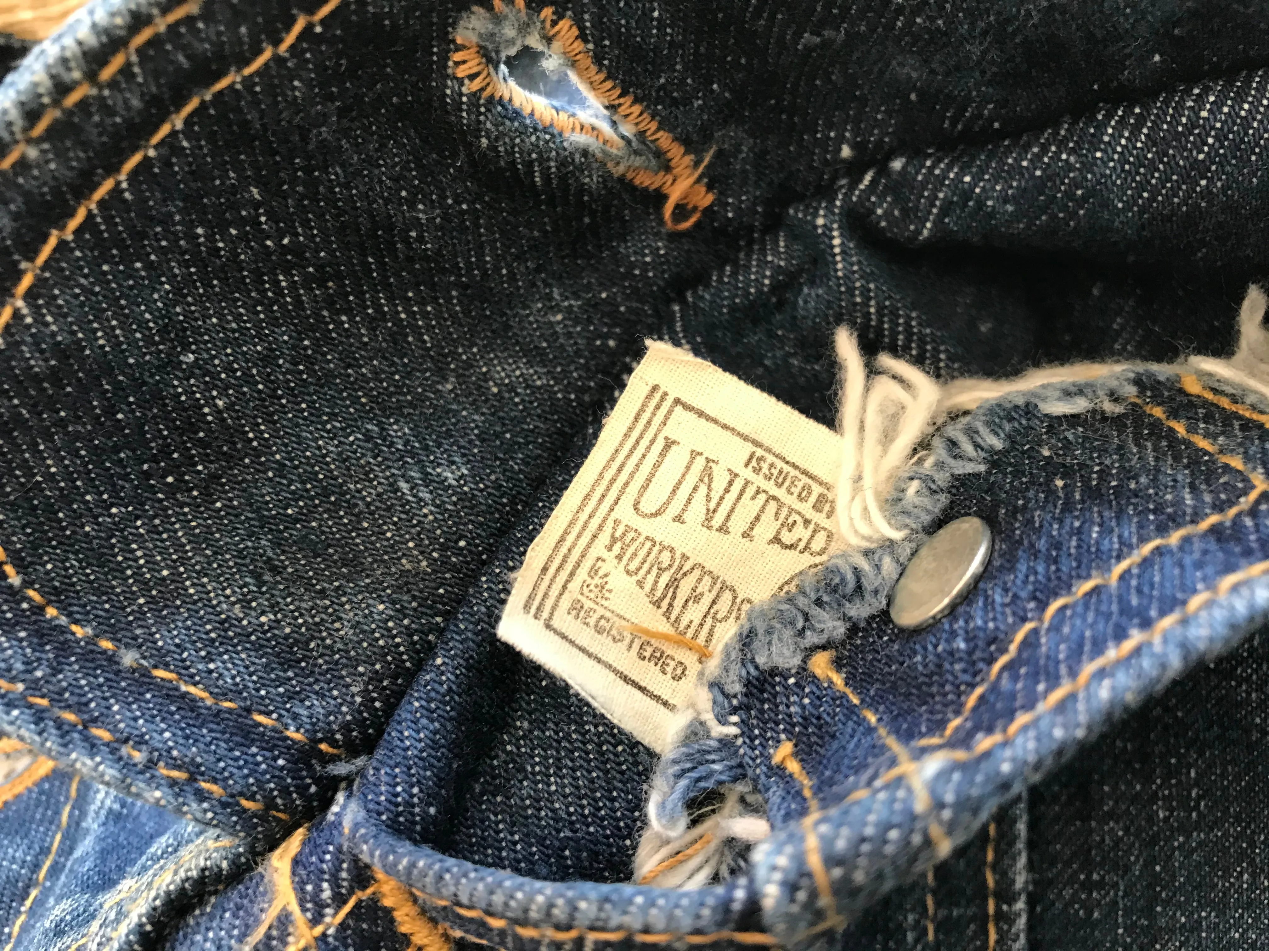 Rare Original Lee Storm Rider 70’s Vintage Denim Blanket Lined Jacket With Embroidered Back Union Made in USA