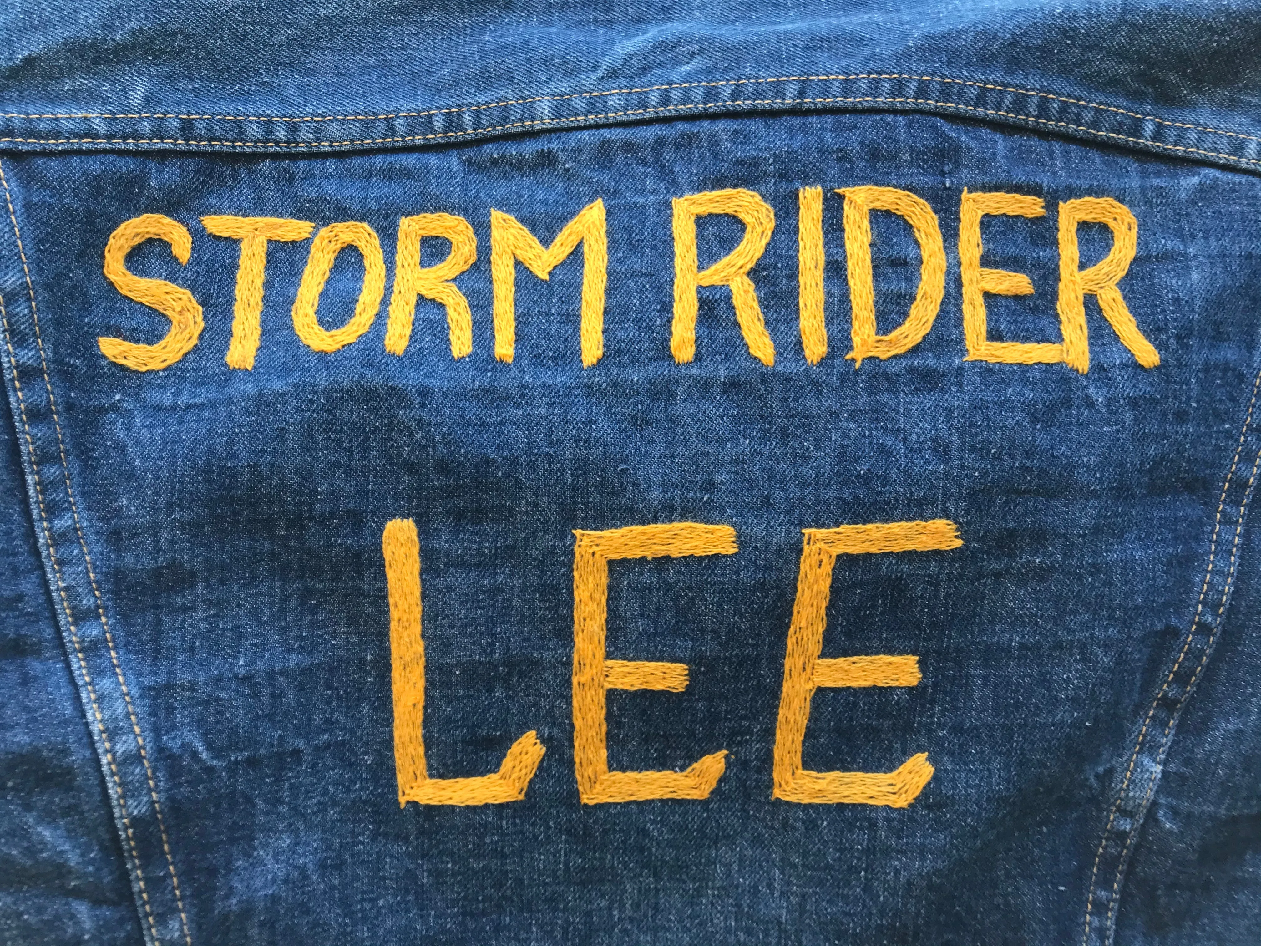 Rare Original Lee Storm Rider 70’s Vintage Denim Blanket Lined Jacket With Embroidered Back Union Made in USA