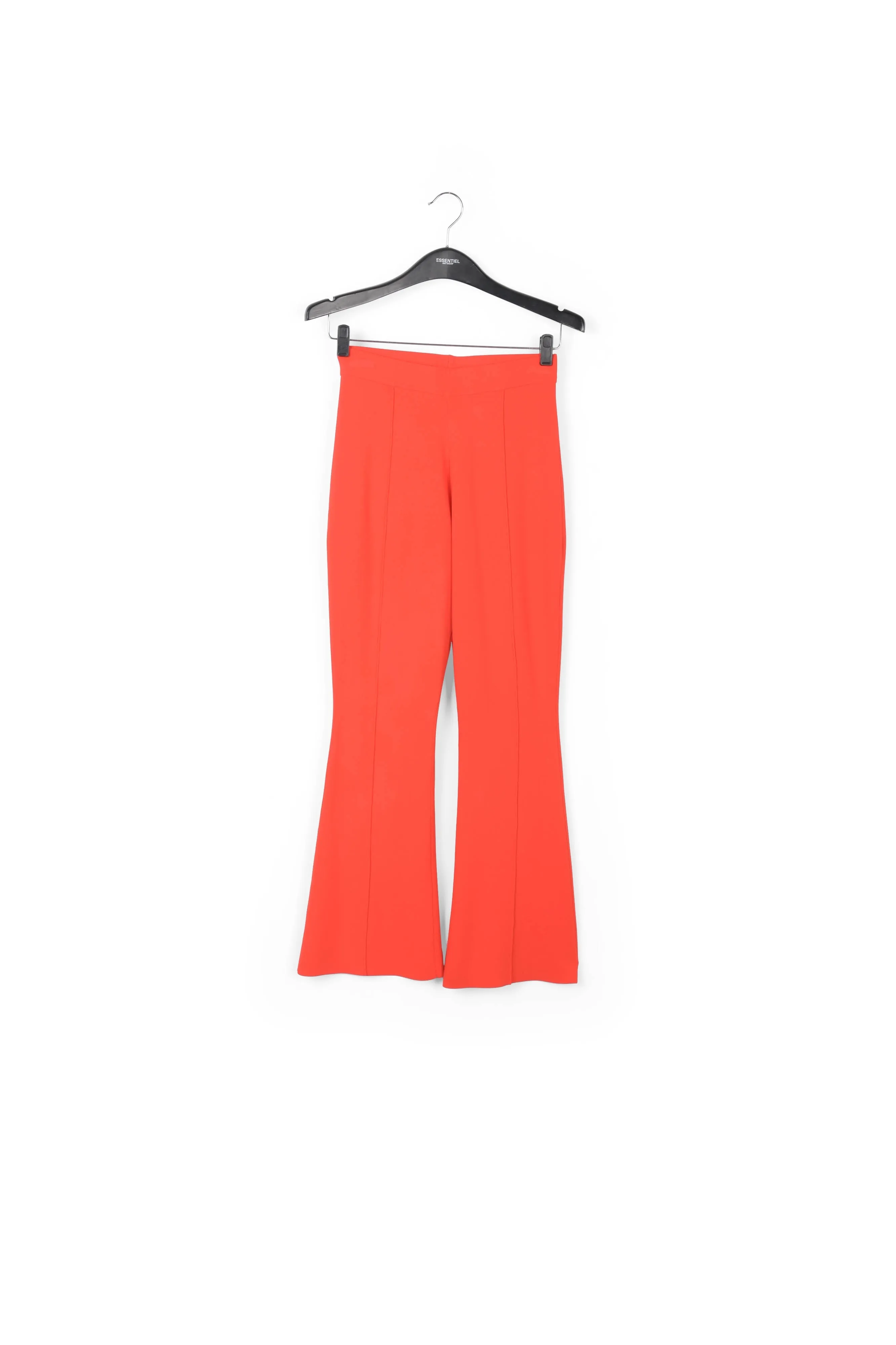 Red structured knit pants
