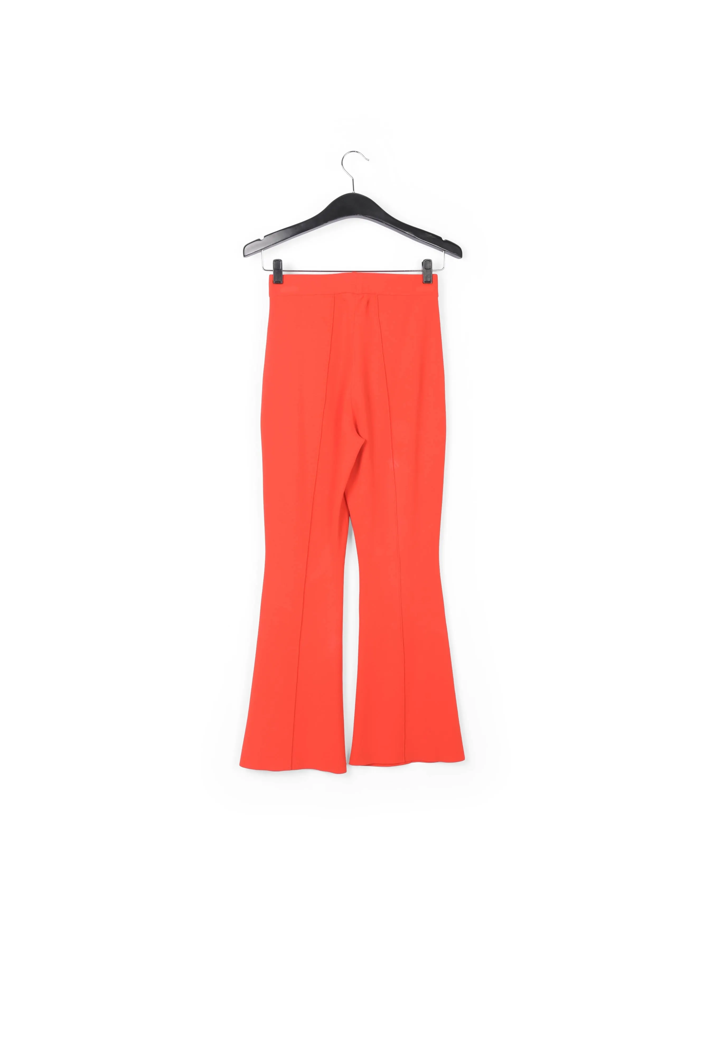 Red structured knit pants
