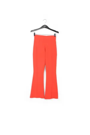 Red structured knit pants