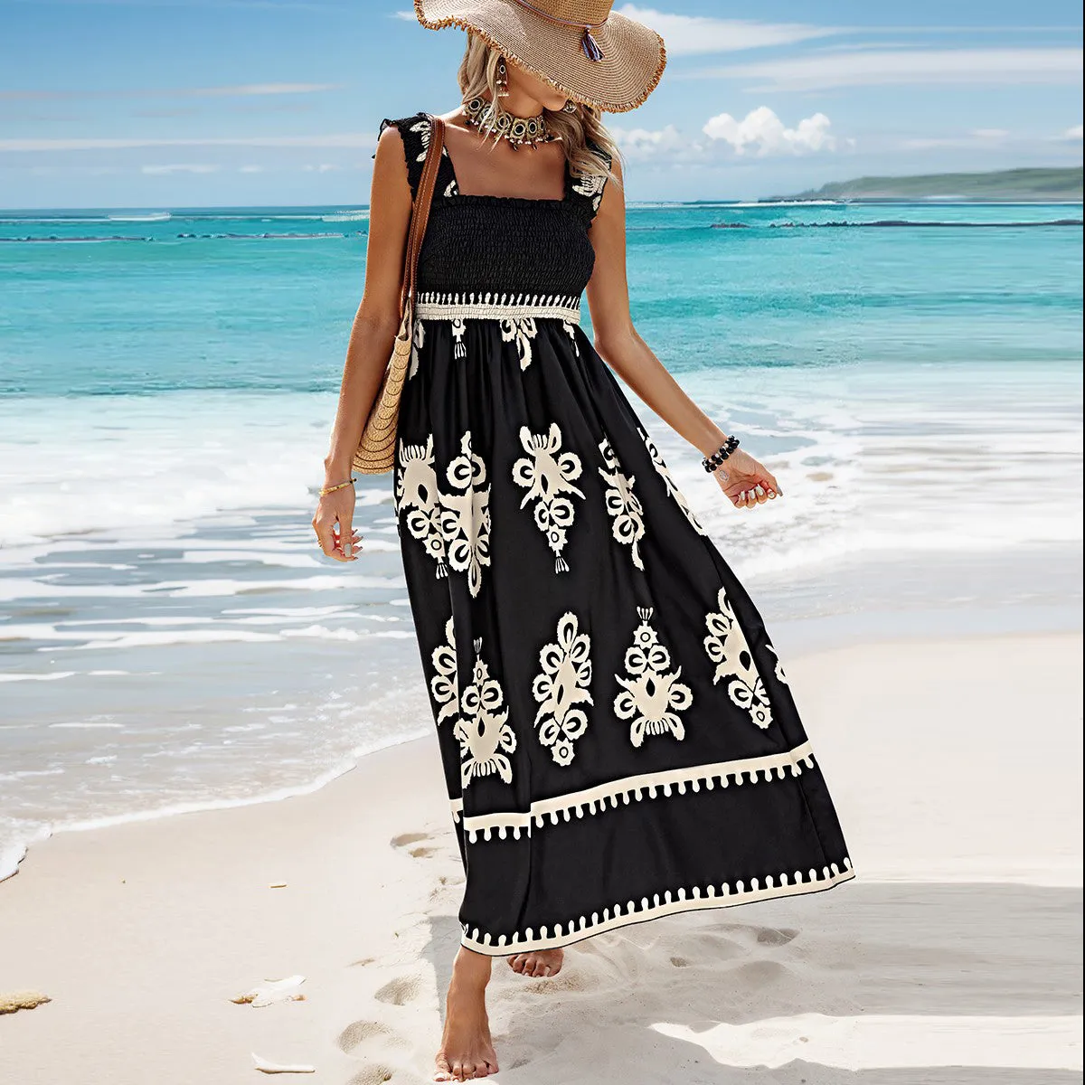 Regal II Square Neck Maxi Dress