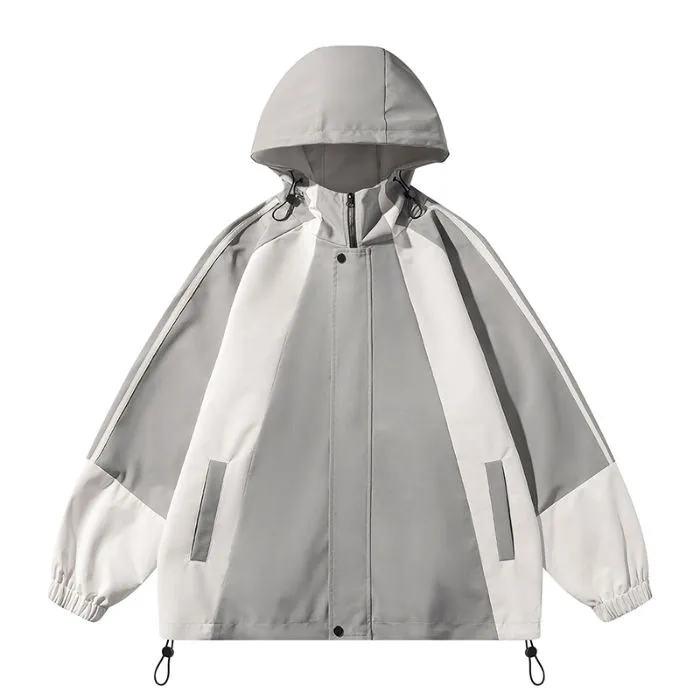 Relaxed-fit Color-blocked Raincoat for Outdoor Adventures