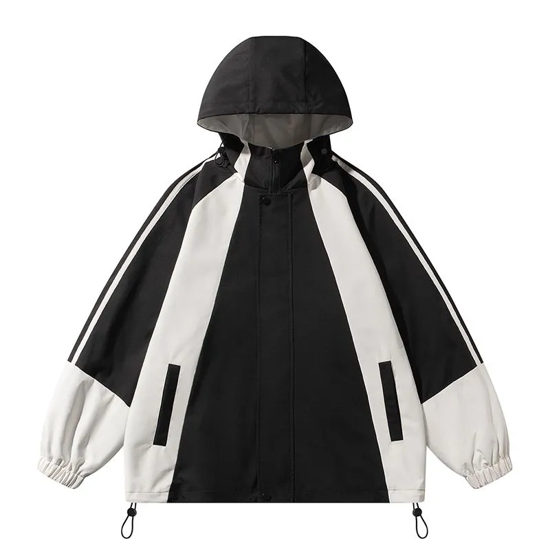 Relaxed-fit Color-blocked Raincoat for Outdoor Adventures