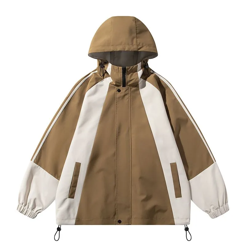 Relaxed-fit Color-blocked Raincoat for Outdoor Adventures