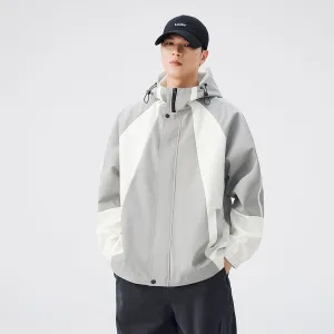 Relaxed-fit Color-blocked Raincoat for Outdoor Adventures