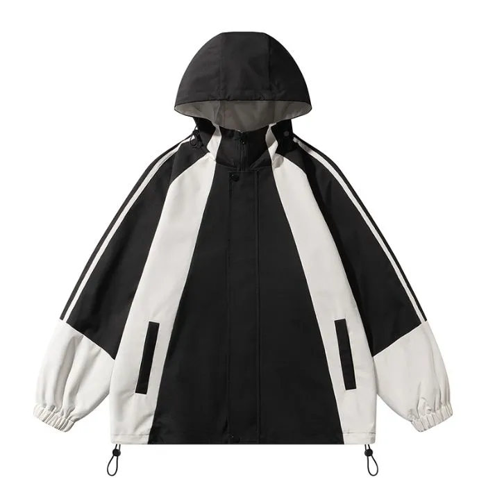 Relaxed-fit Color-blocked Raincoat for Outdoor Adventures
