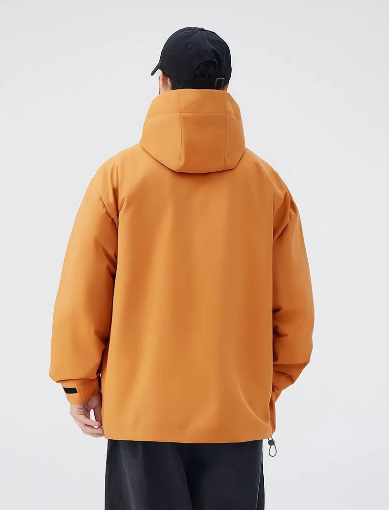 Relaxed-Fit Men's Rain Coat with Easy-to-Clean Fabric and Cargo Pocket