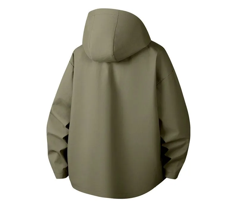 Relaxed-Fit Men's Rain Coat with Easy-to-Clean Fabric and Cargo Pocket